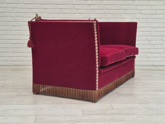 Danish Velour 2 Seater Drop Arm Sofa 1960s for sale at Pamono