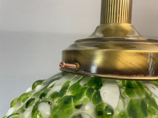 Giant Green Splatter Bubble Glass Hanging Lamp attributed to