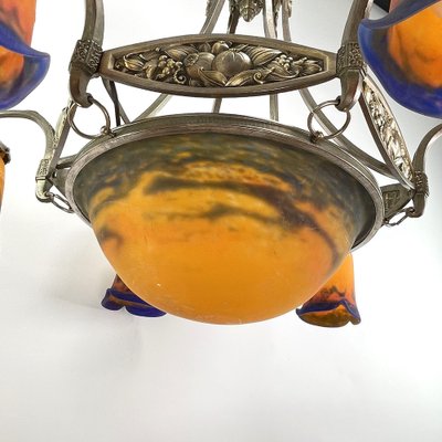 Art Deco Chandelier attributed to Muller Freres Luneville, 1920s