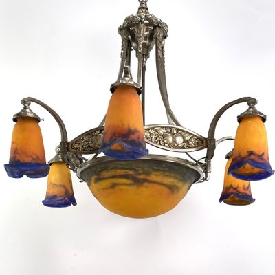 Art Deco Chandelier attributed to Muller Freres Luneville, 1920s