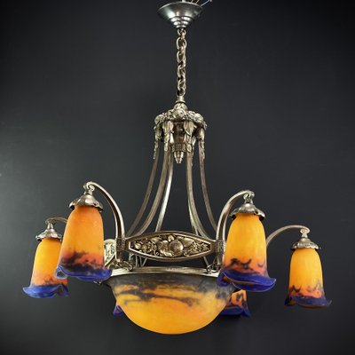 Art Deco Chandelier attributed to Muller Freres Luneville, 1920s