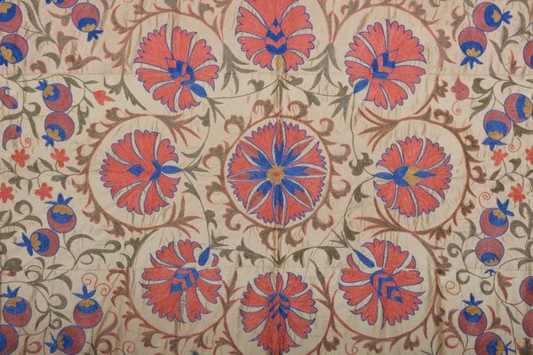 Silk Suzani Tapestry with Floral Design for sale at Pamono