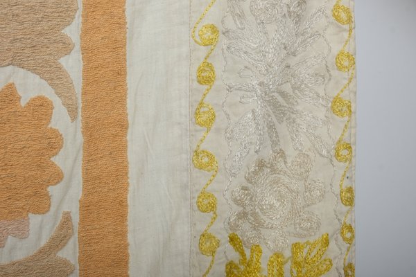 Tenture Murale Suzani Indienne - Tapisserie Drap De Lit 60x90 Pouces - Broderie Grise