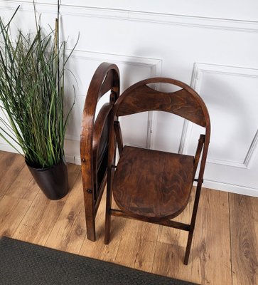 Mid Century Wood B 751 Folding Chairs from Thonet 1960s Set of 2 for sale at Pamono