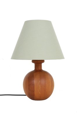 Brass Table Lamp with Mint Green Glass Hood for sale at Pamono