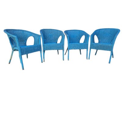 Blue wicker furniture outlet