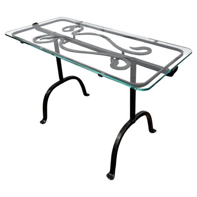Wrought iron glass coffee sale table for sale