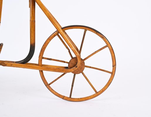 French Riviera Rattan Bicycle Shaped Magazine Rack Italy 1960s for sale at Pamono