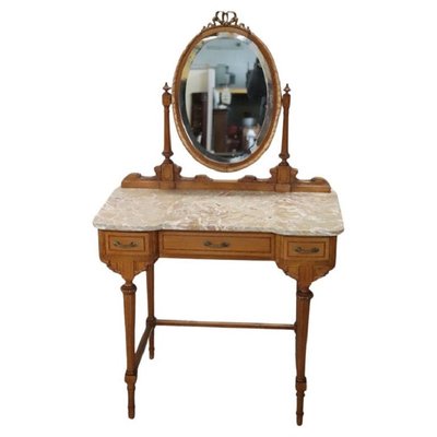 Cherry Dressing Table with Stool Early 20th Century Set of 2 for