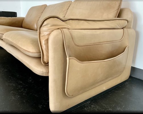 Vintage Ds-61 3-Seater Sofa with Magazine Rack in Leather from de