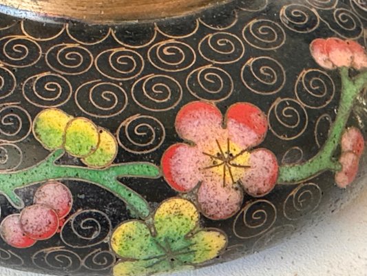Chinese Cloissoné Circular Vide Poche, 1890s for sale at Pamono