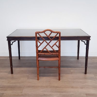 Faux bamboo dining table deals