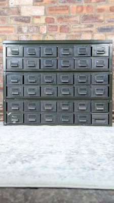 Industrial Metal Mechanic's Cabinet with 36 Drawers for sale