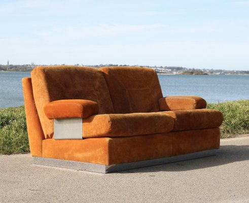 Orange suede sofa deals
