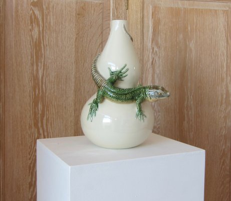 Vintage Hand-Painted Ceramic Vase, 1980s for sale at Pamono