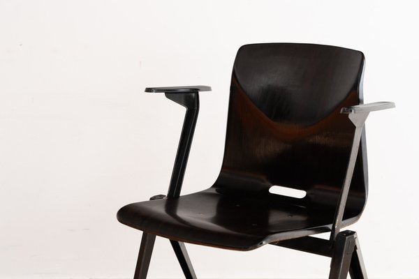 Model S22 Industrial Chair with Armrests by Galvanitas, 1960s for