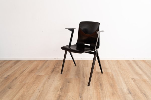 Model S22 Industrial Chair with Armrests by Galvanitas, 1960s for