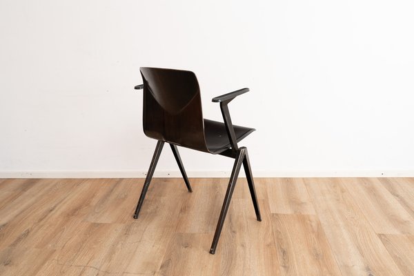 Model S22 Industrial Chair with Armrests by Galvanitas, 1960s for