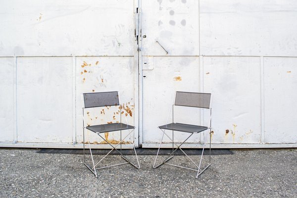 Set of X-Line Chairs by Niels Jorgen Haugesen for Magis, 1977 for