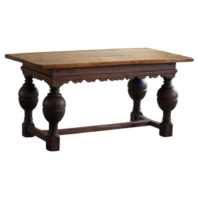Danish Baroque Oak and Pine Table with Elaborate Formed Carved Legs Danish Baroque Oak and Pine Table with Elaborate Formed Carved Legs