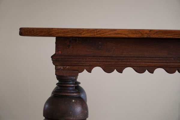 Danish Baroque Oak and Pine Table with Elaborate Formed Carved Legs Danish Baroque Oak and Pine Table with Elaborate Formed Carved Legs