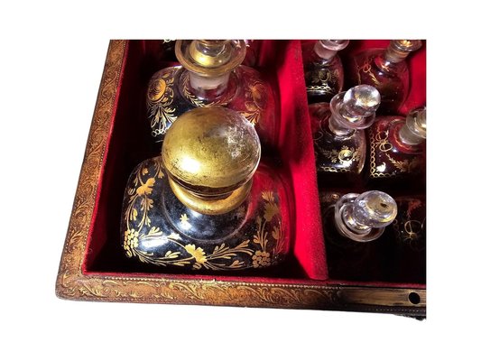18th Century Liqueur Chest with Glassware, 1750s, Set of 13 for