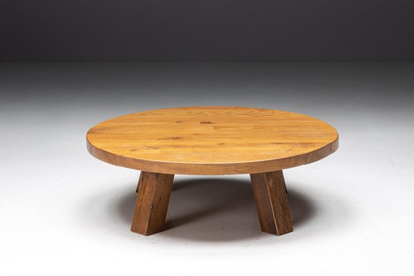 Brutalist Round Coffee Table, France, 1950s for sale at Pamono