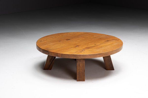 Brutalist Round Coffee Table, France, 1950s for sale at Pamono