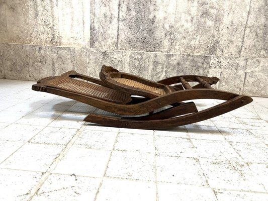 ヴィンテージローチェアC Folding Low Cane Rocking Chair for sale at Pamono