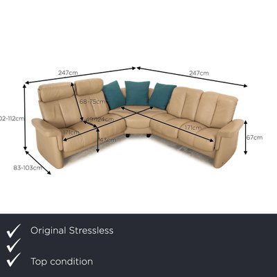 Legend Leather Corner Sofa in Brown Beige from Stressless for sale
