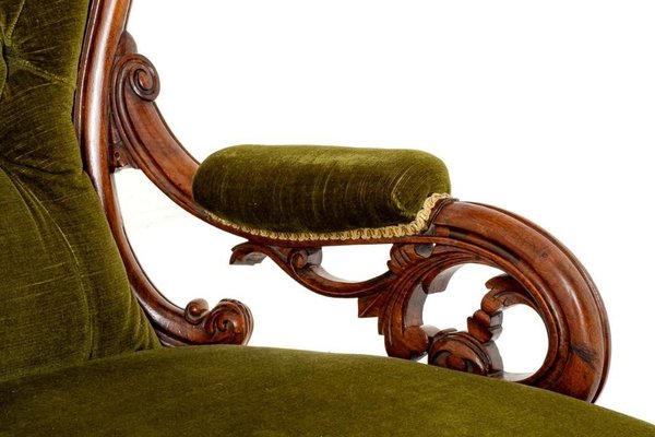 Victorian Parlour Armchair in Walnut for sale at Pamono