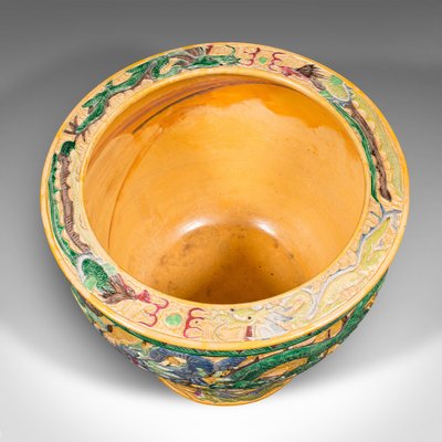Large Vintage Chinese Planters in Ceramic, 1930s, Set of 2