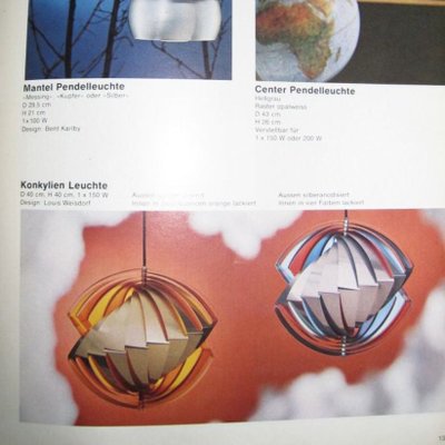 Danish Konkylie Pendant Lamp attributed to Louis Weisdorf for Lyfa