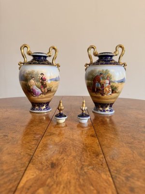 Victorian Royal Vienna Vase Garnitures, 1880s, Set of 3 for sale