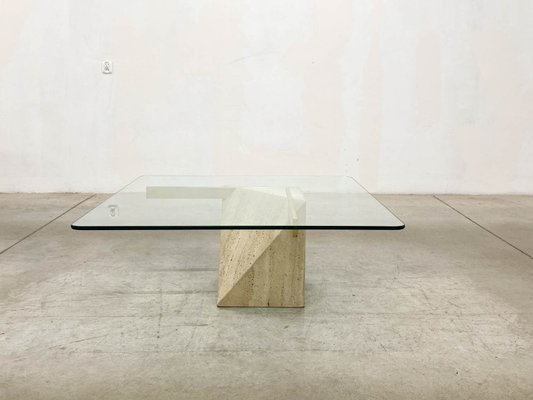 Italian Travertine Coffee Table from Artedi, 1970s for sale