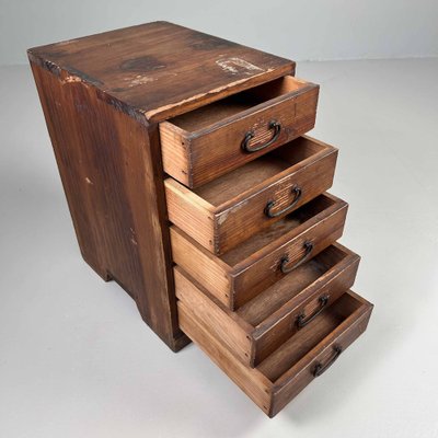 Japanese Wooden Drawer Cabinet, 1930s for sale at Pamono