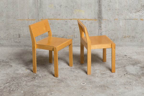 Set of Stackable Childrens Chairs Model 611 by Alvar Aalto
