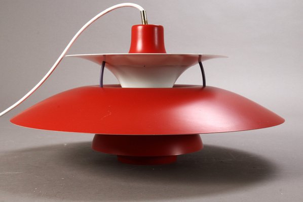 Vintage Red Model Ph5 Pendant Lamp by Poul Henningsen for Louis