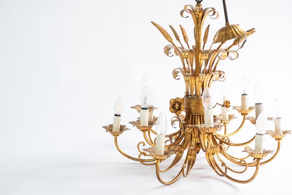 Golden Palm Chandelier Hans K gl 50s for sale at Pamono