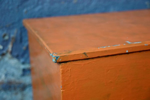Antique Orange Toy Chest for sale at Pamono