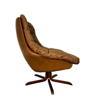 Danish leather swivel chair hotsell
