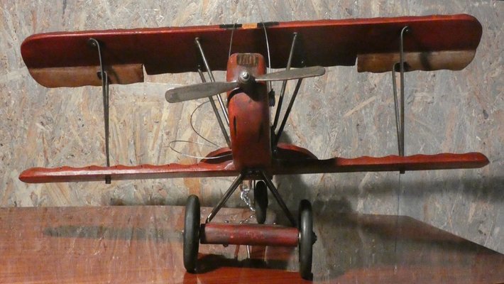 Hand-Painted Wooden Francesco Baracca SPAD S.XIII Model Plane
