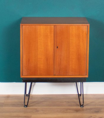 Record Cabinet on Hairpin Legs in Teak, 1960s for sale at Pamono