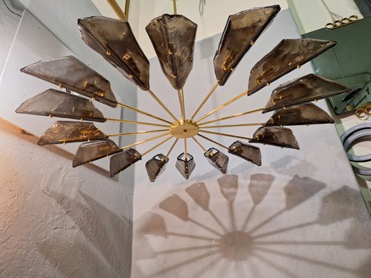 Vintage Chandelier in Brass by Alain Delon