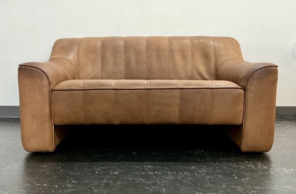 Vintage Ds 44 Buffalo Leather Lounge 2 Seater Sofa by de Sede Switzerland 1970s