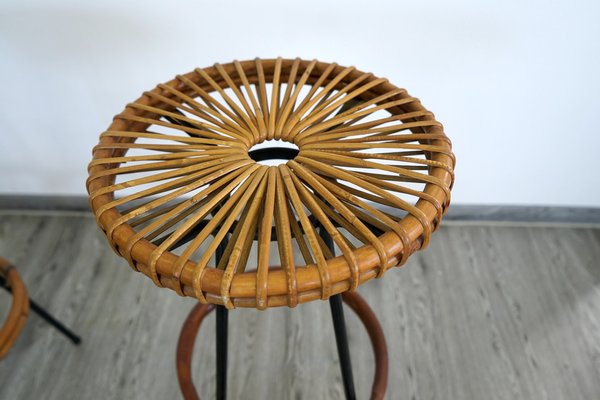 Vintage rattan stool discount