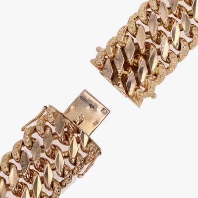 French 18 Karat Rose Gold Curb Bracelet, 1960s for sale at