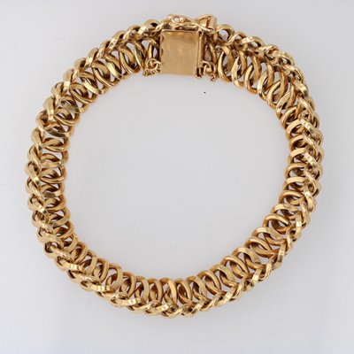 French 18 Karat Yellow Gold Flexible Bracelet, 1960s for