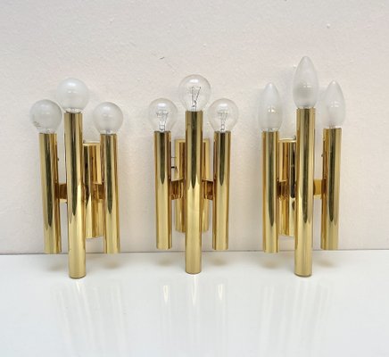 Mid-Century Wall Lamps in the style of Gaetano Sciolari, 1970s