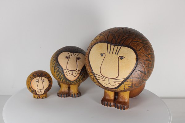 Ceramic Lions by Lisa Larson for Gustavsberg, Sweden, 1964